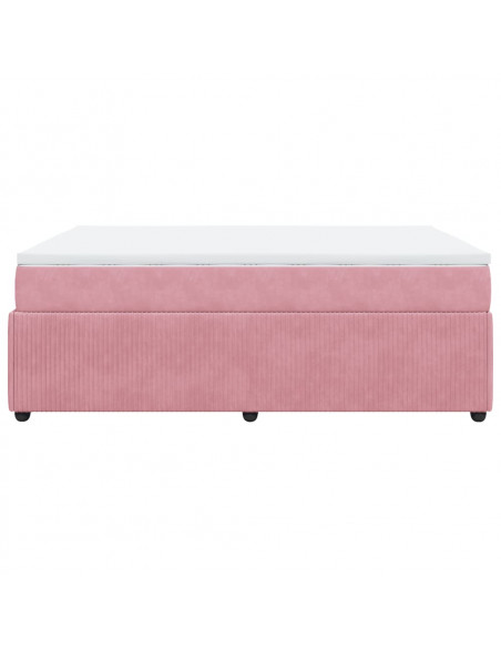 Giroletto a Molle con Materasso Rosa 140x190 cm in Velluto