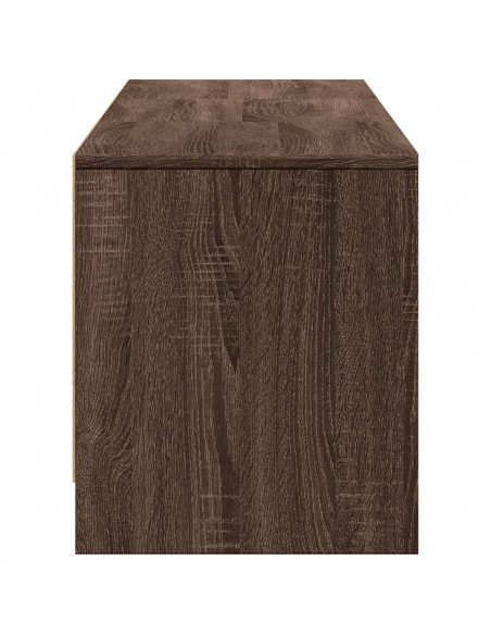 Mobile Porta TV con LED Rovere Marrone 165x34x40 cm Truciolato