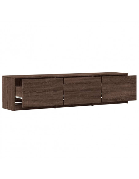 Mobile Porta TV con LED Rovere Marrone 165x34x40 cm Truciolato