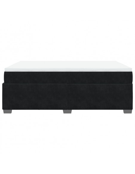 Giroletto a Molle con Materasso Nero 140x190 cm in Velluto