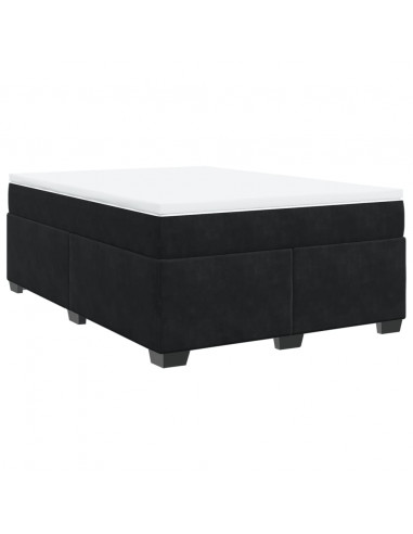 Giroletto a Molle con Materasso Nero 140x190 cm in Velluto