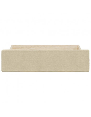 Cassetti da Letto 2pz Crema in Legno Multistrato e Tessuto