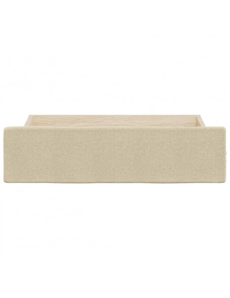 Cassetti da Letto 2pz Crema in Legno Multistrato e Tessuto