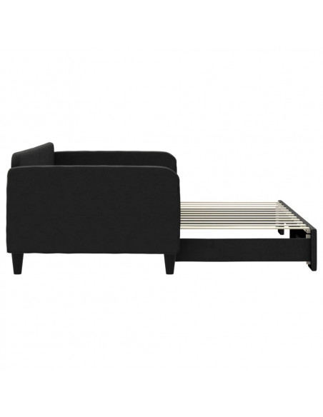 Divano Letto con Letto Estraibile Nero 100x200 cm in Tessuto