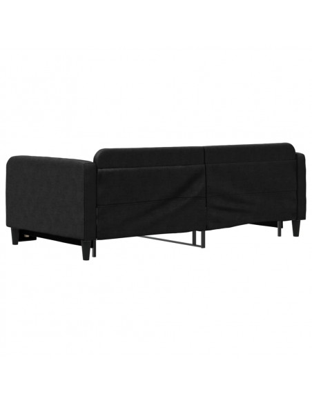 Divano Letto con Letto Estraibile Nero 100x200 cm in Tessuto
