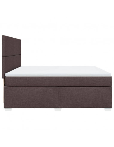 Giroletto a Molle con Materasso Marrone Scuro 180x200cm Tessuto