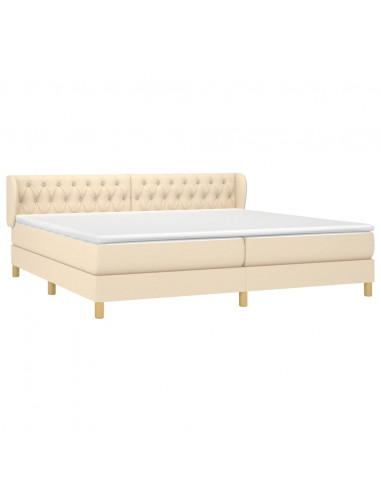 Giroletto a Molle con Materasso Crema 200x200 cm in Tessuto