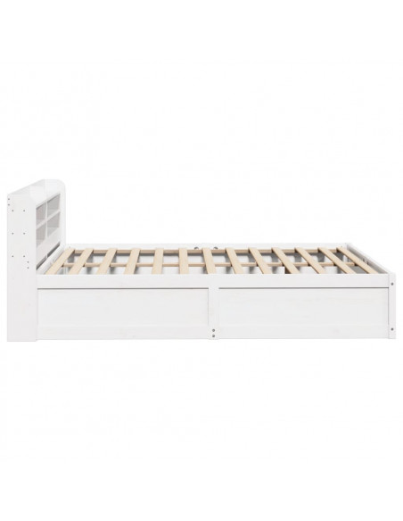 Giroletto con Testiera Bianco 140x200 cm Legno Massello di Pino