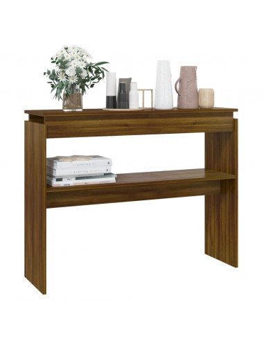 Tavolino Consolle Rovere Marrone 102x30x80 cm Legno Multistrato