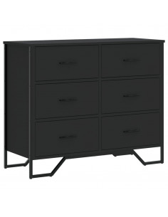 Cassettiera Nera 91x35,5x74,5 cm in Truciolato 2