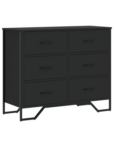 Cassettiera Nera 91x35,5x74,5 cm in Truciolato