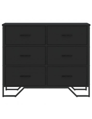 Cassettiera Nera 91x35,5x74,5 cm in Truciolato