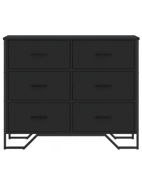 Cassettiera Nera 91x35,5x74,5 cm in Truciolato