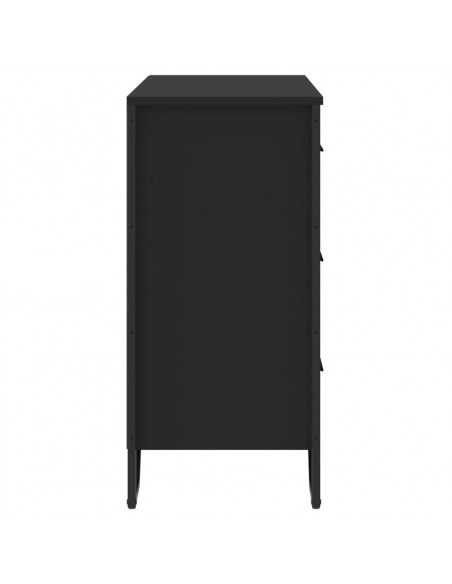 Cassettiera Nera 91x35,5x74,5 cm in Truciolato