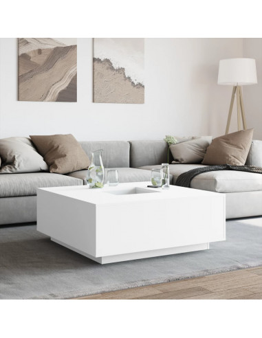 Tavolino da Salotto Bianco 100x100x40 cm in Legno Multistrato