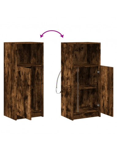 Credenza con LED Rovere Fumo 42,5x34x100cm in Legno Multistrato