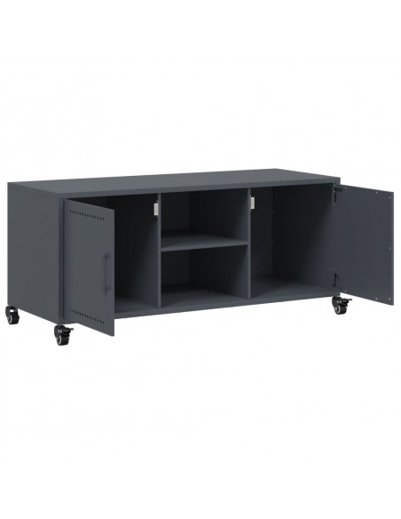 Mobile TV Antracite 100,5x39x43,5 cm Acciaio Laminato a Freddo