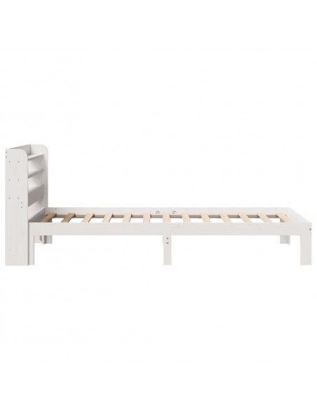 Giroletto con Testiera Bianco 75x190 cm Legno Massello di Pino