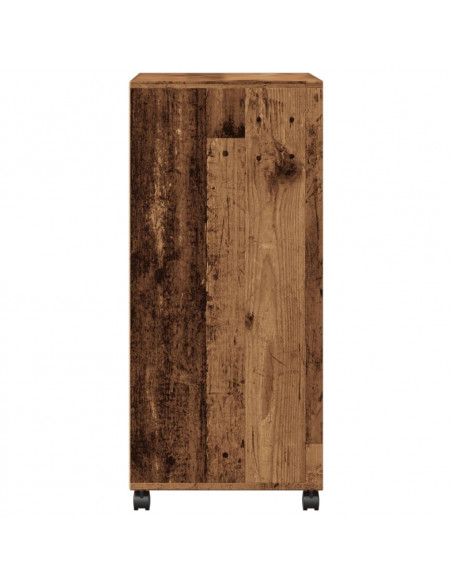 Mobiletto con Ruote Legno Antico 55x40x91 cm in Truciolato