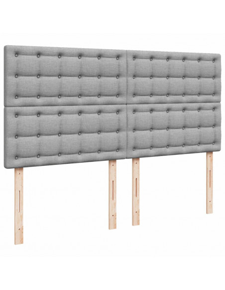 Giroletto a Molle con Materasso Grigio Chiaro 200x200cm Tessuto