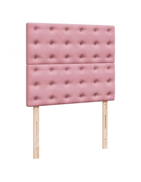 Giroletto a Molle con Materasso Rosa 120x200 cm in Velluto