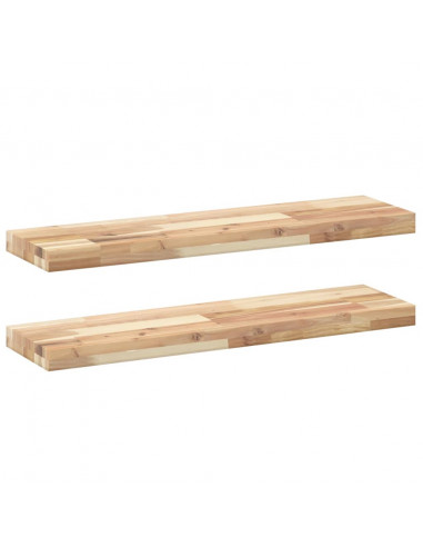 Mensole da Parete 2 pz 100x20x4 cm Legno Acacia Non Trattato