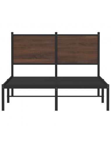 Giroletto con Testiera in Metallo Rovere Marrone 120x200 cm