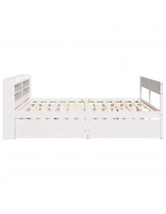 Letto senza Materasso Bianco 160x200 cm Legno Massello di Pino 2