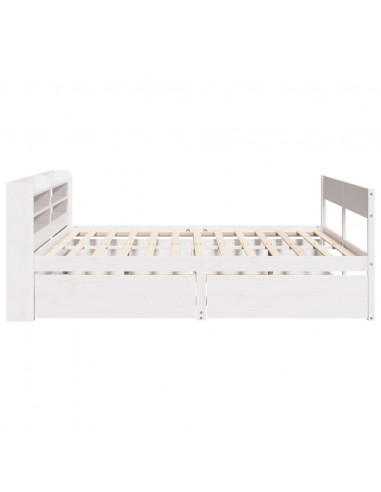 Letto senza Materasso Bianco 160x200 cm Legno Massello di Pino