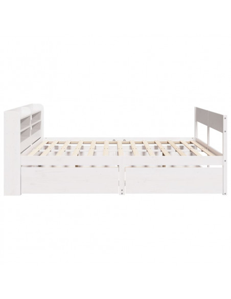 Letto senza Materasso Bianco 160x200 cm Legno Massello di Pino