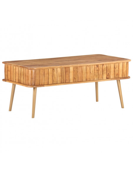 Tavolino da Salotto 100x50x40 cm in Legno Massello di Acacia