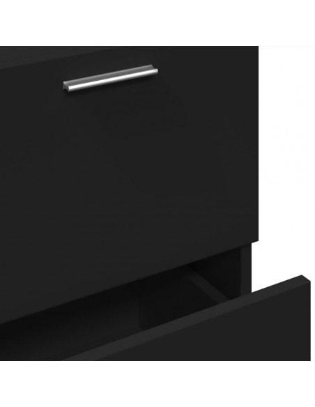 Mobile Lavabo Nero 80x33x60 cm in Legno Multistrato
