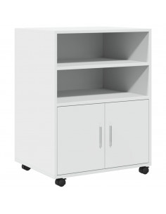 Mobiletto con Ruote Bianco 60x48x81 cm in Truciolato 2