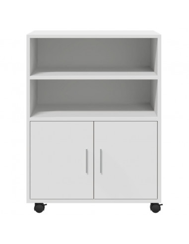 Mobiletto con Ruote Bianco 60x48x81 cm in Truciolato