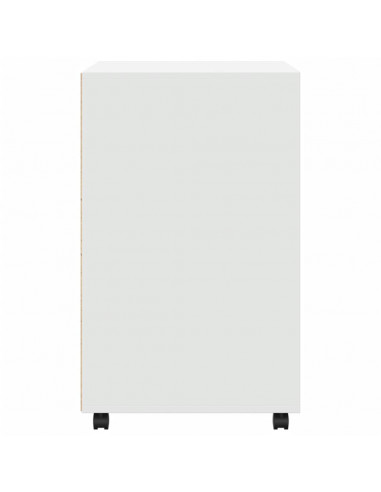 Mobiletto con Ruote Bianco 60x48x81 cm in Truciolato