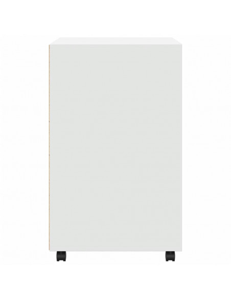 Mobiletto con Ruote Bianco 60x48x81 cm in Truciolato