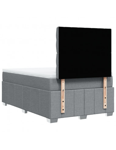 Giroletto a Molle con Materasso Grigio Chiaro 120x200cm Tessuto