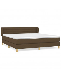 Giroletto a Molle con Materasso Marrone Scuro 160x200cm Tessuto 2