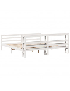 Letto senza Materasso Bianco 180x200 cm Legno Massello di Pino 2