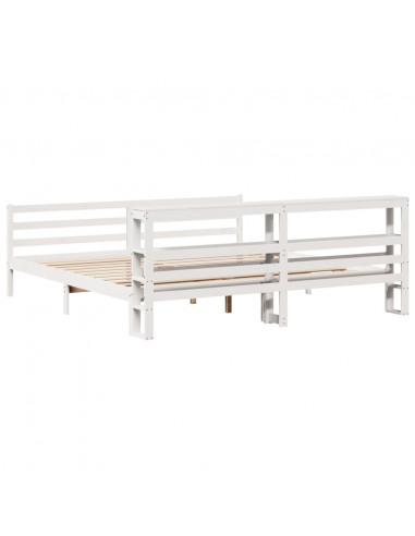 Letto senza Materasso Bianco 180x200 cm Legno Massello di Pino