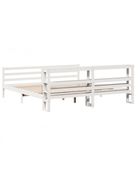 Letto senza Materasso Bianco 180x200 cm Legno Massello di Pino