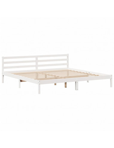 Letto senza Materasso Bianco 180x200 cm Legno Massello di Pino