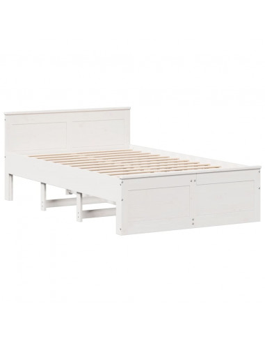 Giroletto senza Materasso con Testata Bianco 135x190 cm Pino