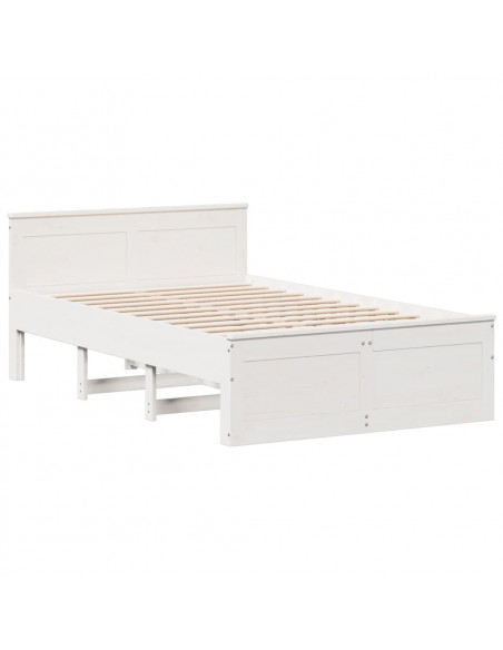 Giroletto senza Materasso con Testata Bianco 135x190 cm Pino