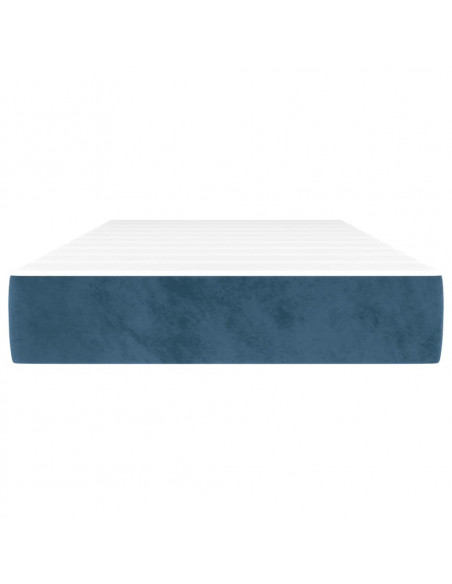 Materasso a Molle Blu Scuro 90x220x20 cm in Velluto