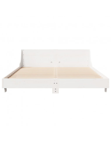 Letto senza Materasso Bianco 120x190 cm Legno Massello di Pino
