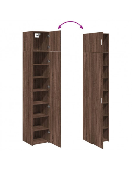 Mobile Sottile Rovere Marrone 40x42,5x225 cm in Truciolato
