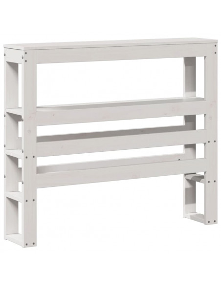 Letto senza Materasso Bianco 75x190 in Legno Massello di Pino