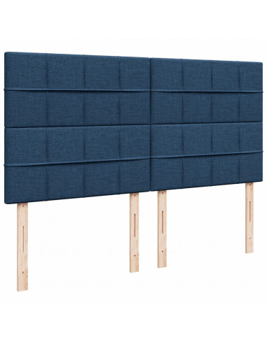 Giroletto a Molle con Materasso Blu 200x200 cm in Tessuto