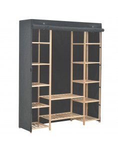 Armadio Grigio 135x40x170 cm in Tessuto 2